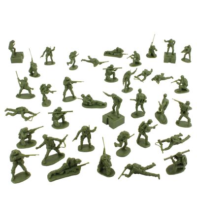 Be Water　ヴィンテージ　U.S. Army Military BMC WW2 Iwo Jima US Marines Plastic Army Men - 36 American Soldier