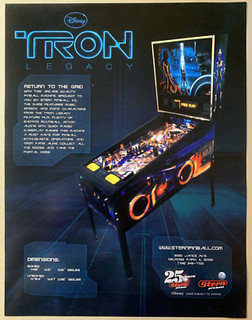 TRON Legacy Original Stern Pinball Machine Flyer (2011) Disney Box Shipped