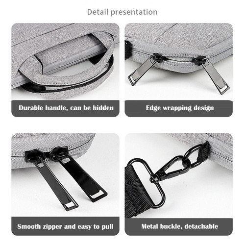Large Capacity Laptop Bag Anti Scratch Shoulder Bag for Lenovo/HP/Dell/Asus - Photo 2/11