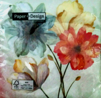 Servietten Blumen Portrait Cocktail Stylisch 20 Stk 25X25 Cm Neu