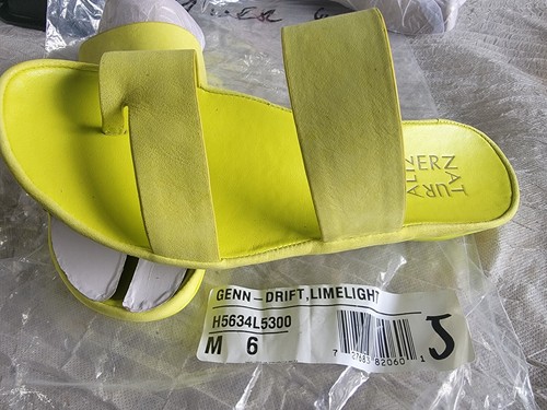 Naturalizer Womens Genn Drift Leather Slip On Slide Sandals Shoes Lime Green 6 - Picture 8 of 12