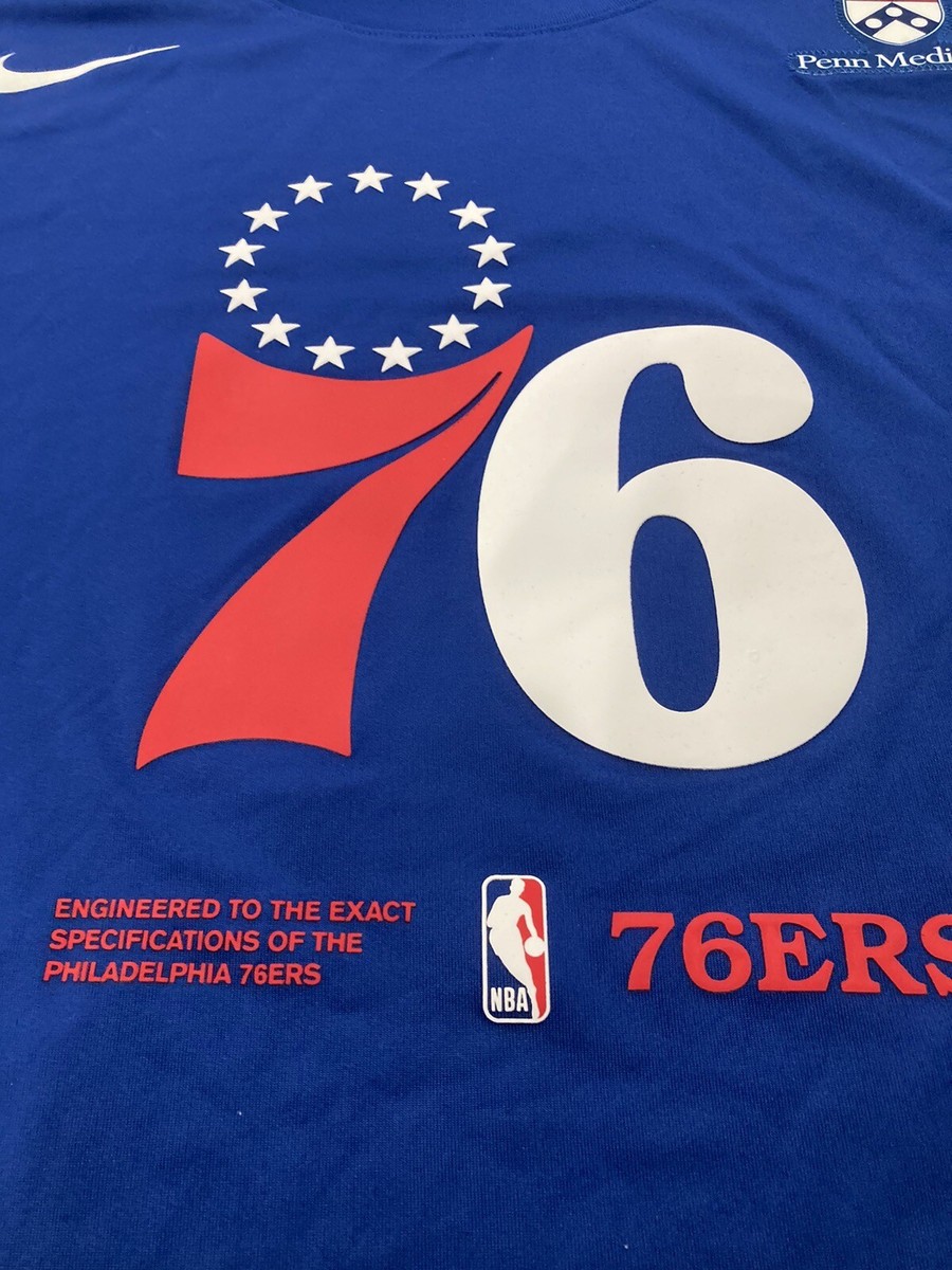 MENS NBA NIKE PHILADELPHIA 76ERS TEAM ISSUED LONG SLEEVE SHIRT