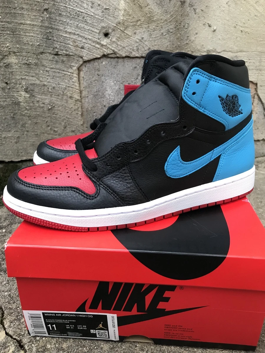 Jordan 1 black clearance and red and blue