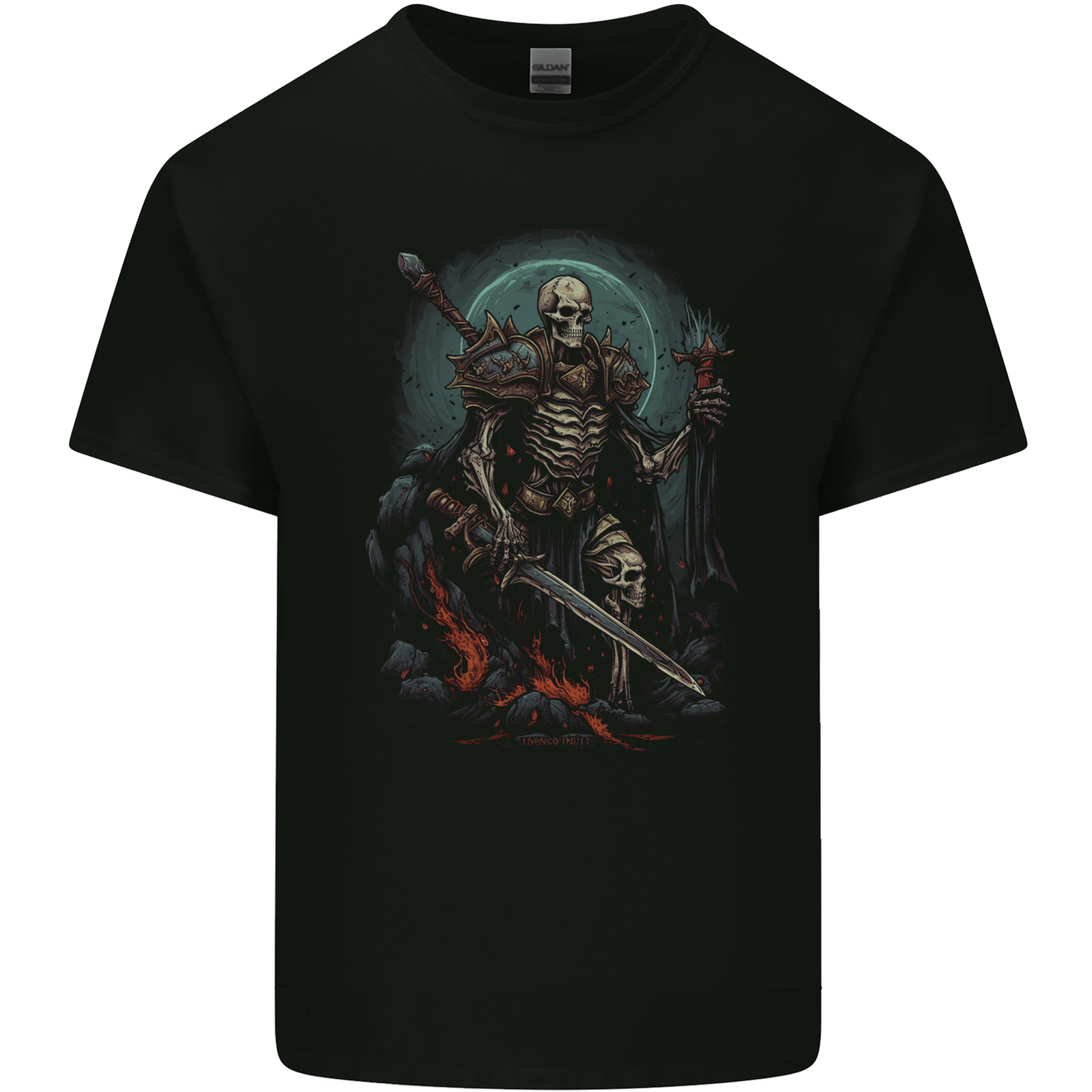 Master of Warriors Fantasy Skull Mens Cotton T-Shirt Tee Top