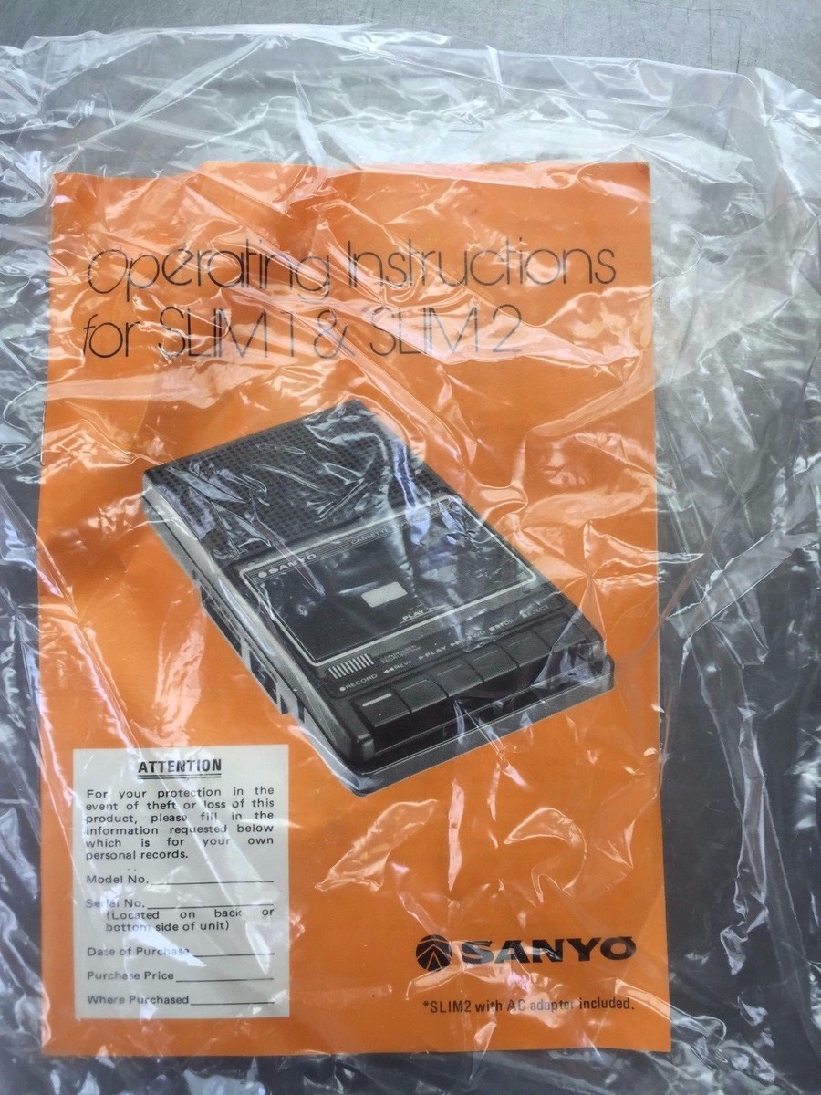 SANYO SLIM2 Cassette Tape Recorder EUC for sale online | eBay