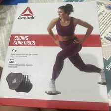 Reebok Core Sliding Discs - Dual Sided Workout Sliders for Carpet & Hardwood NEW