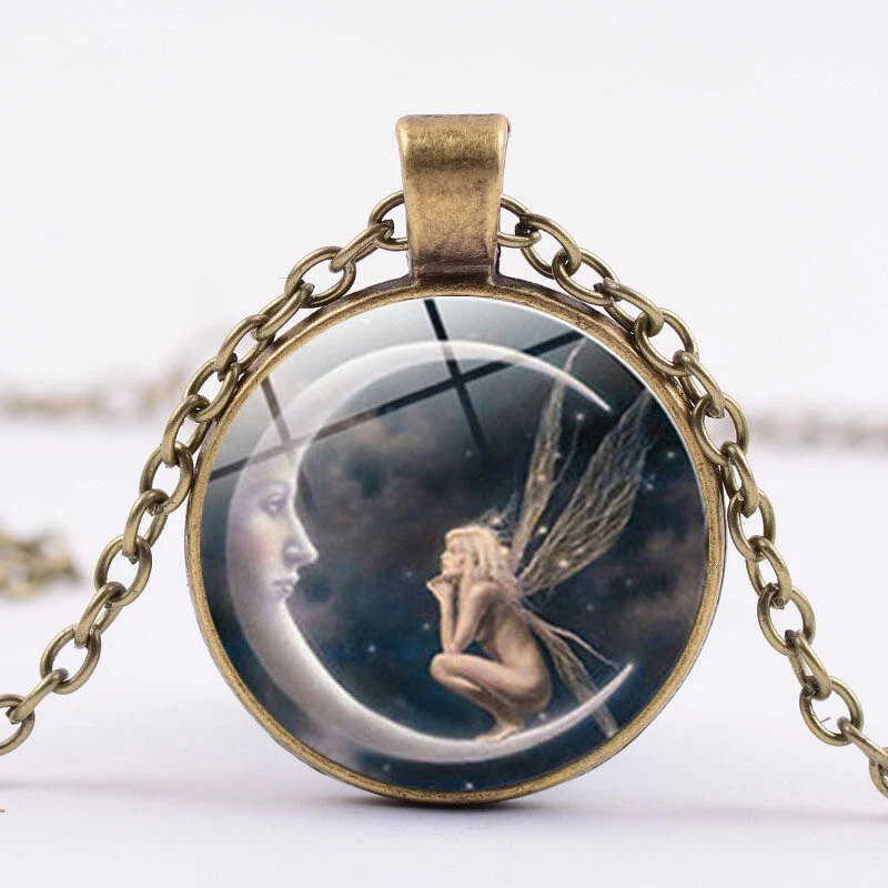 Sweater chain Fashion long Chain Pendant Necklace Moon Jewelry Photo Glass Girl - Image 4 of 4