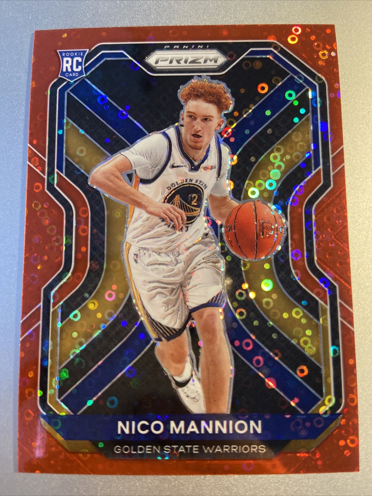 2020-21 Panini Prizm Prizms Fast Break Red #293 Nico Mannion RC #d 066/125!