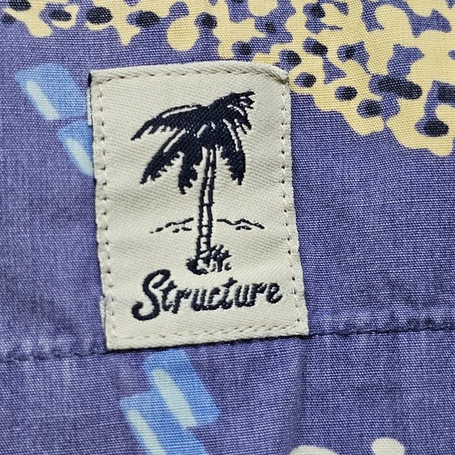 VTG Structure Since 1989 Mens Shirt Medium Blue Surfboard Dude Waves Leis Tropic - Picture 11 of 22