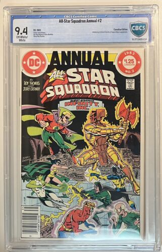 All Star Squadron Annual 2 Canadian Price Variant CBCS 9.4 CGC Infinity Inc 1983 - Afbeelding 1 van 4