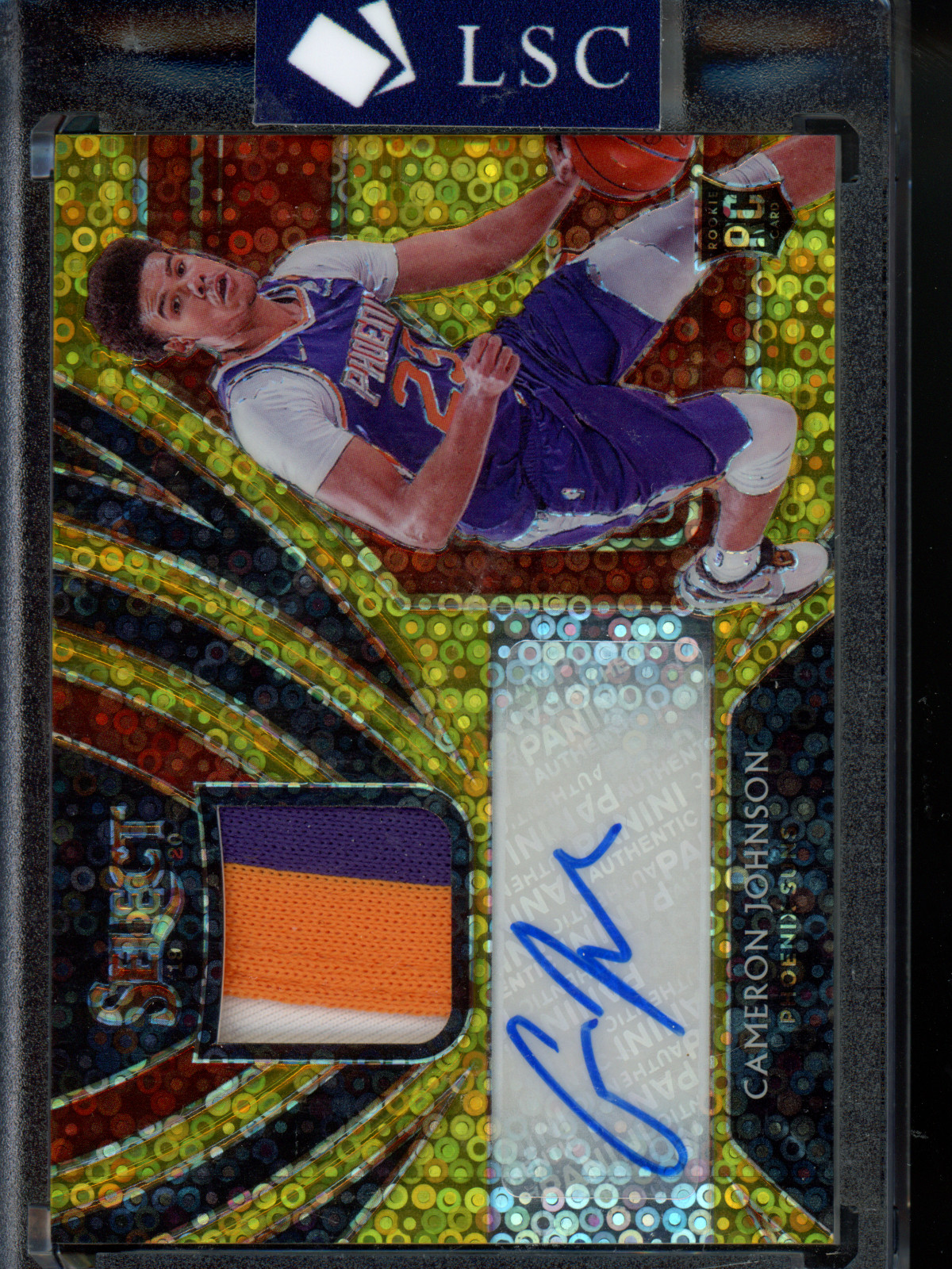 2019-20 Panini Select Rookie Jersey Autographs Cameron Johnson Gold Disco /10 RC