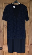 Vtg navy lace dress, 12