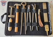 Professional Horse Farrier Tool Kit Hoof Clincher Nipper RASP Hammer Knife Shoe