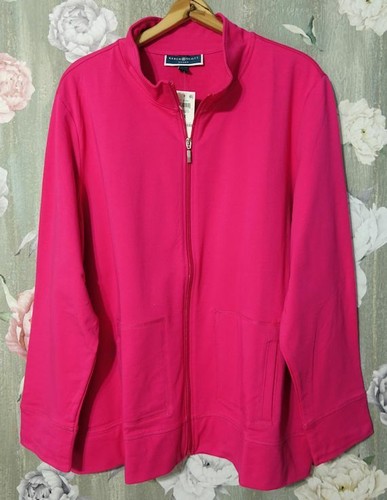 Karen Scott Plus Size French Terry Knit Jacket, Created for Macy's - Pink Peacock