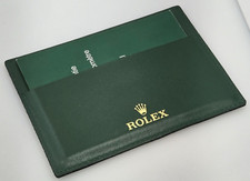 New Authentic Green Leather Rolex Warranty Booklet Card Holder Leather Wallet