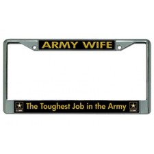 army wife toughest job emblem logo military license plate frame made in usa