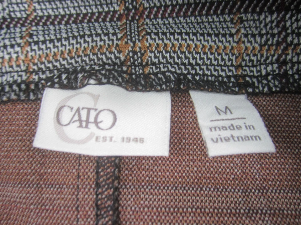 Cato Skirt Womens Medium Gray Brown Plaid  Casual Business Polyester Spandex - Image 3 of 4