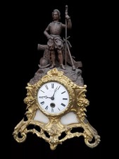 Antique French Clock Empire Silk Suspension Signed Leroy Alabaster Ormolu