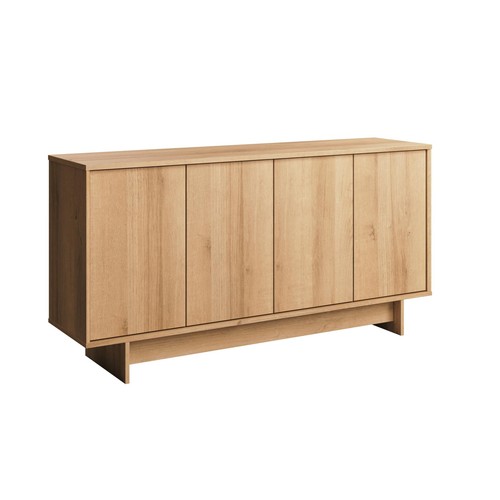 Natural Oak Finnley Sideboard Cabinet Buffet Cabinet with Storage Accent Cabi...