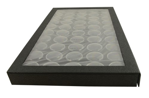 50 Gem Pot Display Case with Snap Close Acrylic Lid- Available in Black or White - Picture 6 of 7