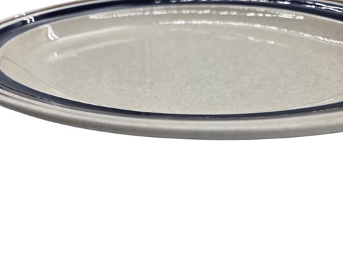 Yamaka Contemporary Chateau Cobalt Blue Brown 12" Oval Serving Platter - Picture 5 of 7