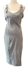 Forever 21 Midi Sheath Dress LG Houndstooth Side Slit Buckles Modern Preppy Y2K