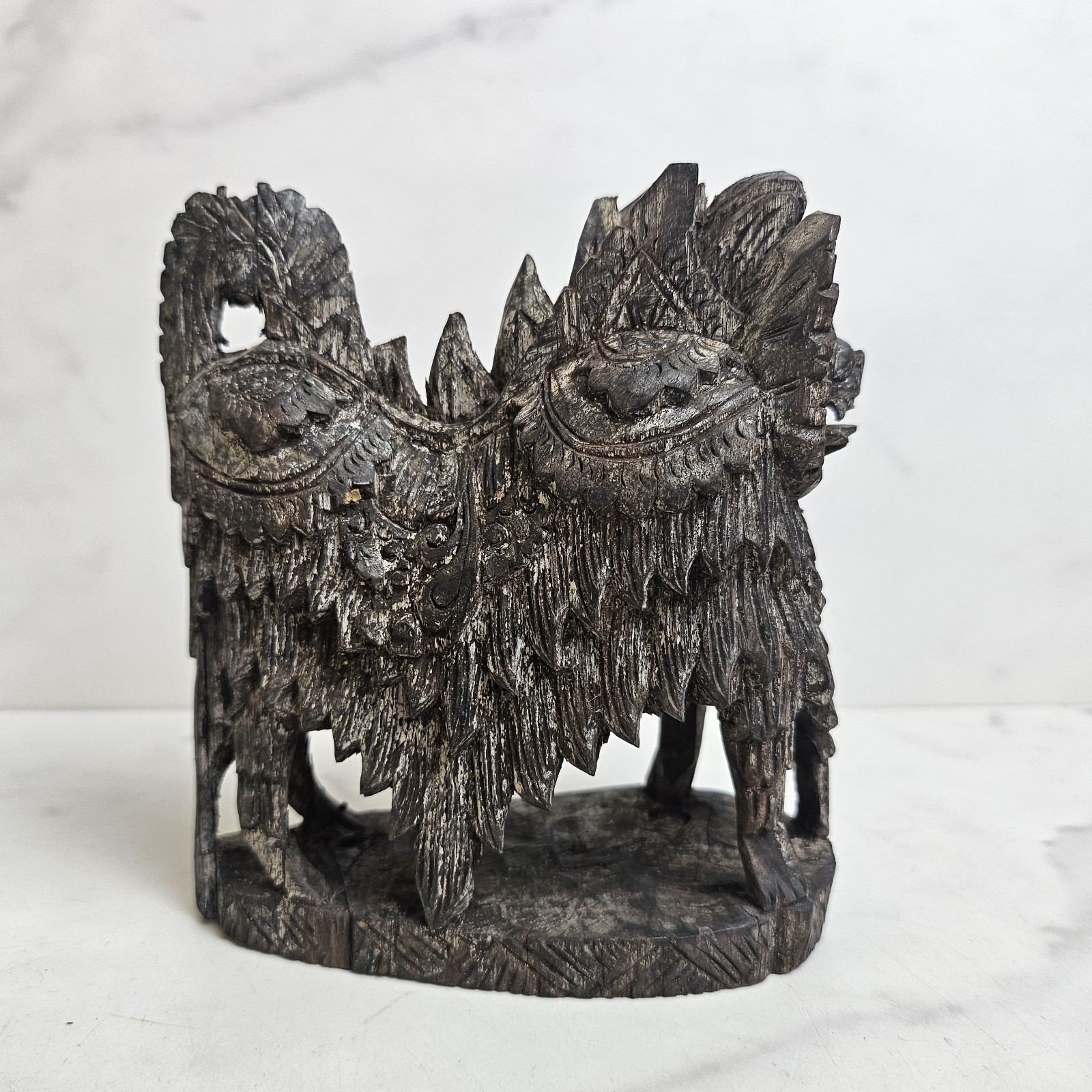 Hand Carved Wood Wooden Balinese Bali Barong Dragon Statue Figure Protection