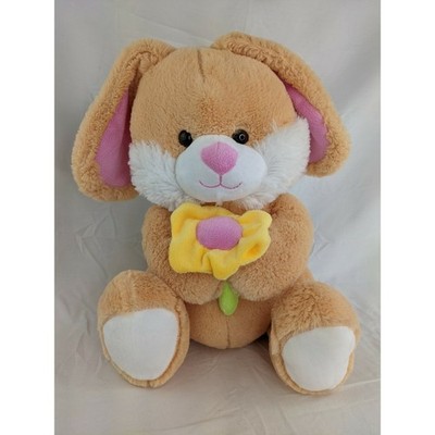 Animal Adventure Tan Rabbit Plush 13 Inch Bunny Flower 2017 Stuffed Animal Toy