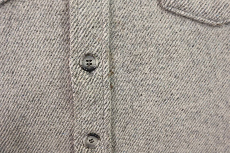 VTG LL BEAN USA Men’s 44 Large Northwoods Shirt Tweed Wool Striped Top - Image 3 of 4