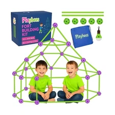 Playbees Fort Building Kit with Rods and Connectors- 145 Pieces - A... Fast Ship