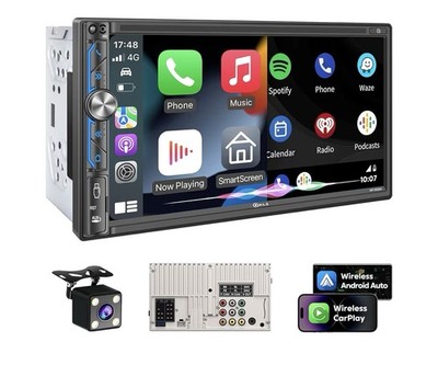 P.L.Z MP-9028N 7in 2 DIN Wireless CarPlay Android Auto Bluetooth Backup Camera