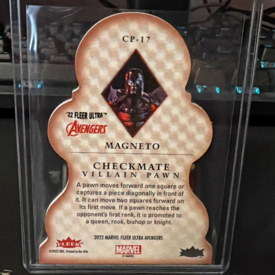 Marvel Fleer Ultra Avengers Magneto Checkmate Villano Peón Troquelado 2022 #CP-17 Foto 2 de 2