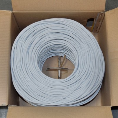 1000ft Cat6 Plenum CMP 550Mhz UTP Solid Ethernet Network LAN Cable NEW GRAY