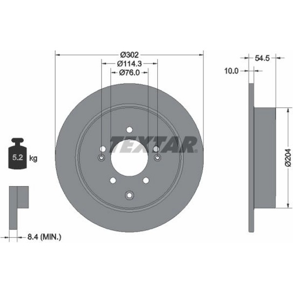 2X Textar 92293303 Bremsscheibe FüR Hyundai Kia Tucson Sportage Tl Tle Ql Qle-image