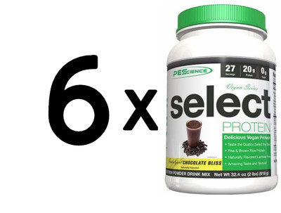 6 x PEScience Select Protein Vegan Series, Chocolate Peanut (47,20 EUR/kg)