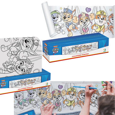 Kreativset zum Malen und Zeichnen Malbuch auf einer Rolle Paw Patrol