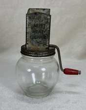 Vintage Anchor Hocking Nut Meat Chopper Grinder Jar