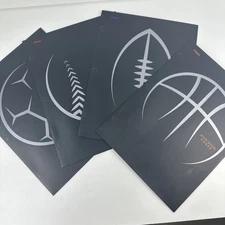 Mead Five Star 4 Pocket Paper Folder QTY 10 Red 3 Whole Punch Black Sports Balls