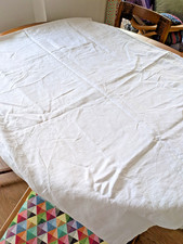 White Vintage Linen Sheet 170 x 220 cms Marked 'Rutherford No. 40' Some flaws