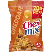 Chex Mix Savory Cheddar Snack Mix, Bold & Crunchy Cheese Snack, 4.5 OZ (Pack ...