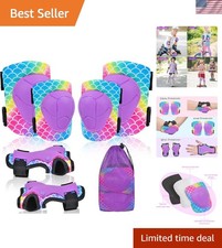 Knee Pads for Kids Adjustable Protective Gear Set with Mesh Bag Knee Pads and...