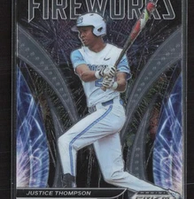 2021 Panini Prizm Draft Picks #F-JT Justice Thompson Fireworks