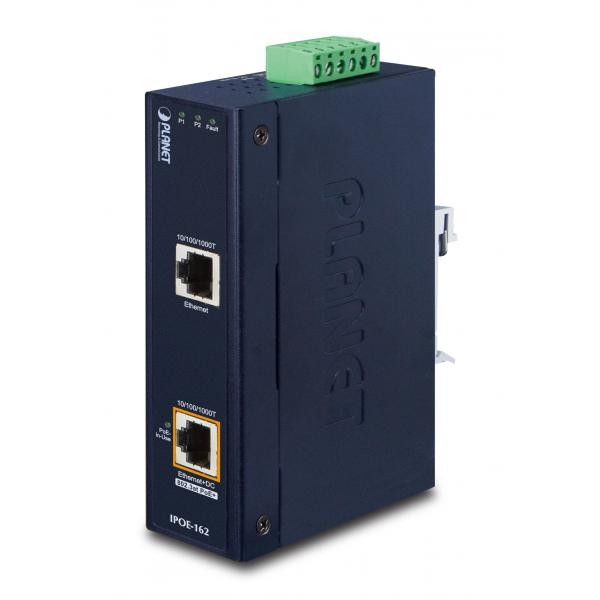 Iniettore Planet IPOE-162 Gigabit PoE+ 802.3at Industrial IP30 30W
