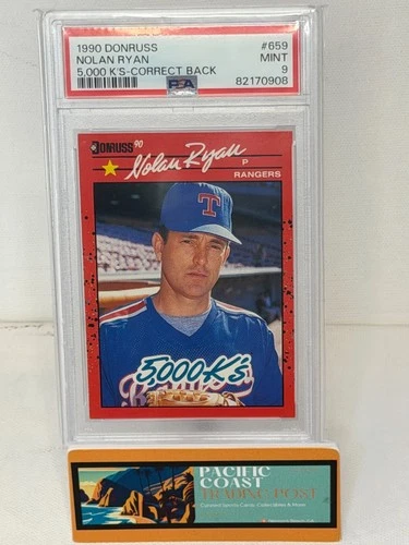 1990 Donruss - NOLAN RYAN #659 - 5,000 K's - PSA 9