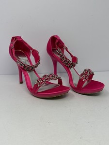 Marichi Maui Women's Sz 6.5 Shoes Formal Pink Rhinestones Ankle Heels