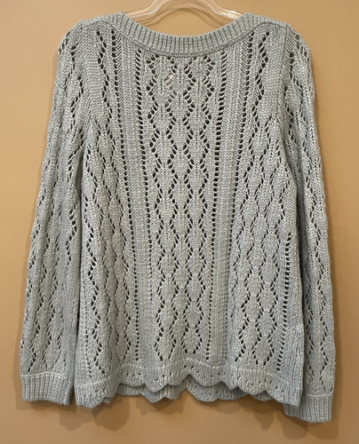 LOFT NEU Neu mit Etikett Größe Large offener Strickpullover meerschaumgrün gewellter Boden - Bild 7 von 12