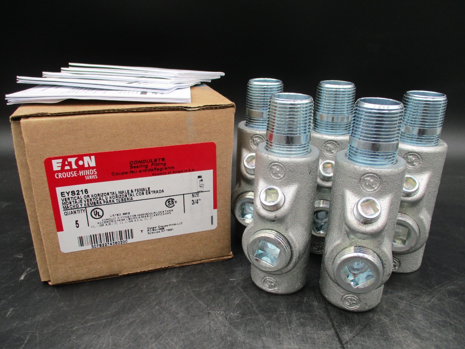 (QTY 5) CROUSE HINDS EYS216 3/4" EXPLOSION PROOF SEAL OFF *SAME DAY SHIP