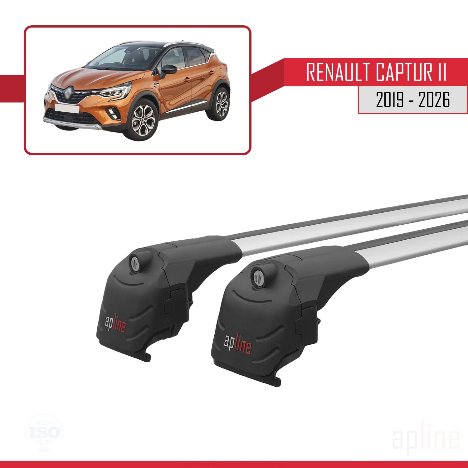 Barres de toit railing premium pour Renault Captur 2 profilé alu aérodynamique gris - 4