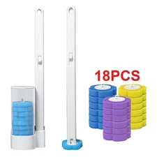 Disposable Toilet Brush Cleaning System with 18Pcs Refills Pads Replacement Head