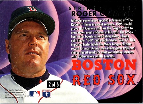 1995 Ultra #2 Roger Clemens Strikeout Kings - Imagen 2 de 2